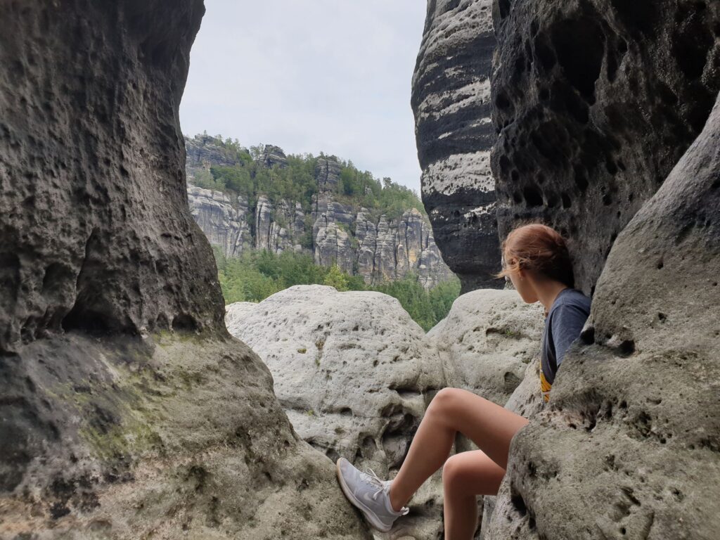 I re-visited Germany twice after my exchange. Here I am at the Saxon Switzerland Mountains (Sächsische Schweiz)