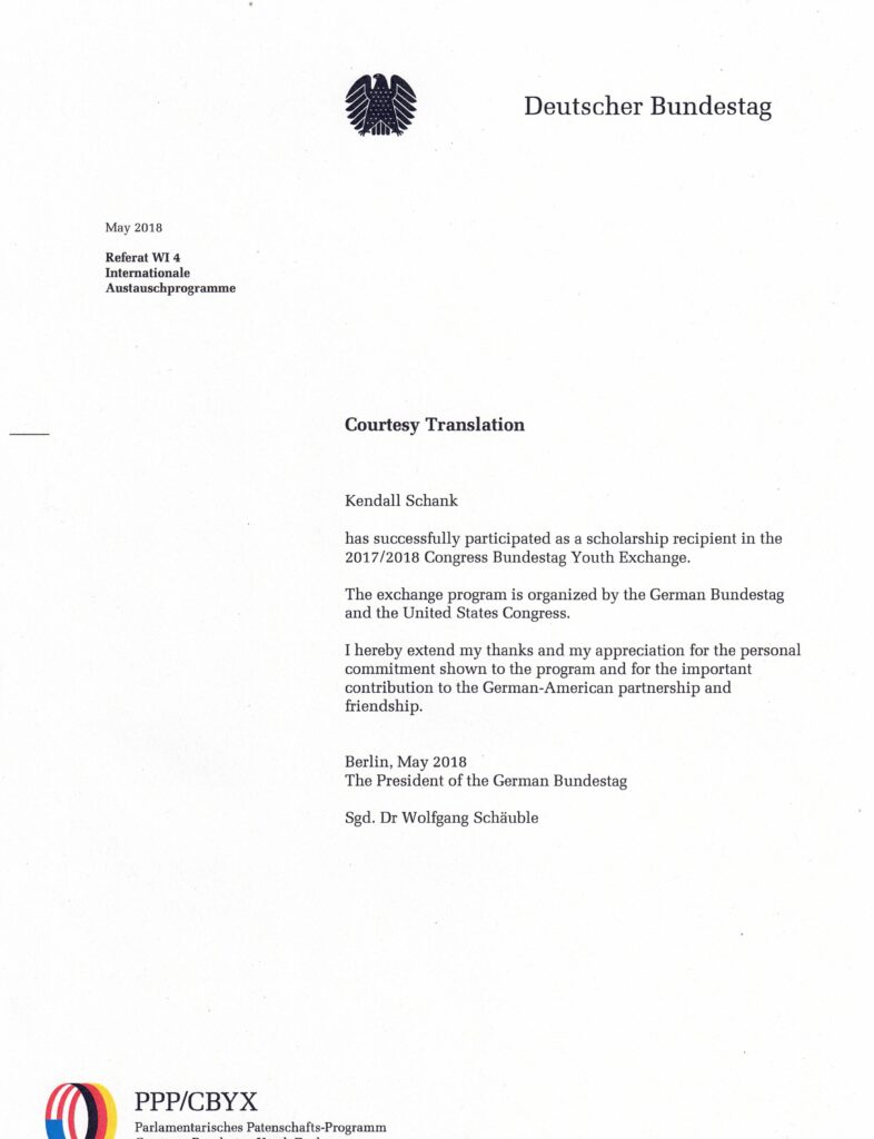 Courtesty Translation - CBYX Certificate