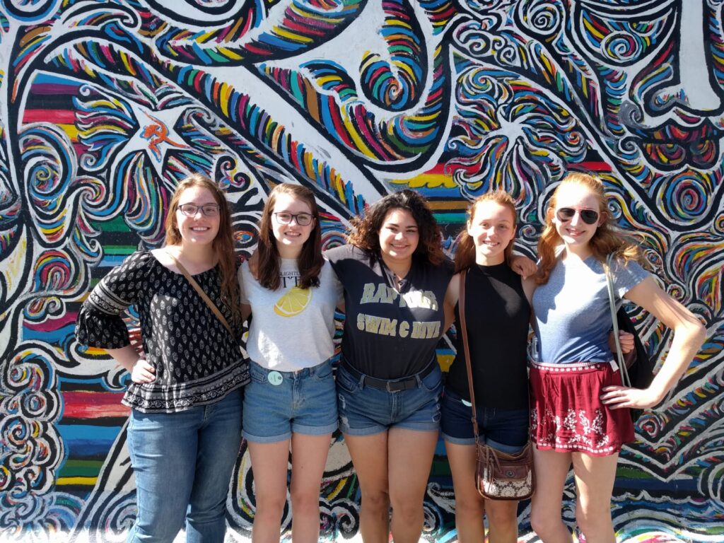 Exchange friends and me at the Berlin Wall